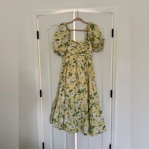 Abercrombie yellow floral smocked dress